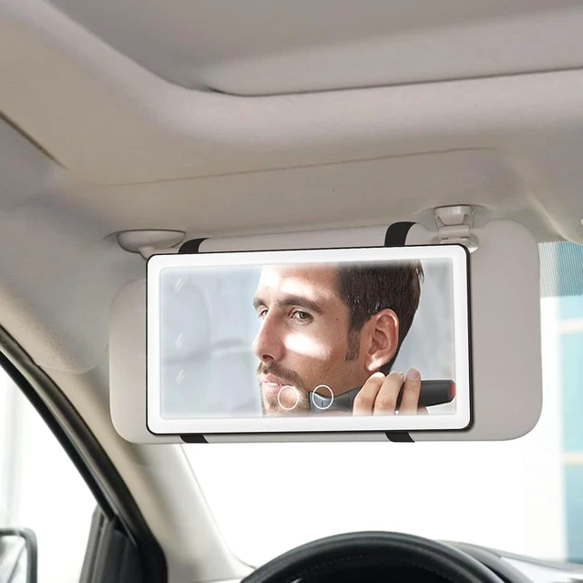 Alt view image 3 of 7 - 2 Pcs Rechargeable Car Sun Visor Vanity Mirror, 3 Light Modes & 80 LEDs
