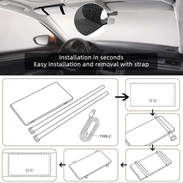 Alt view image 7 of 7 - 2 Pcs Rechargeable Car Sun Visor Vanity Mirror, 3 Light Modes & 80 LEDs