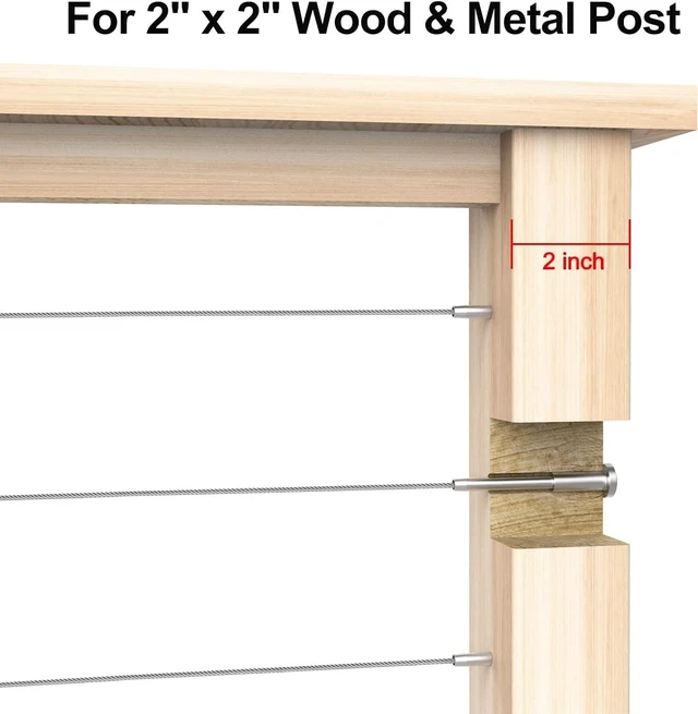 Alt view image 3 of 7 - 20 Pack 1/8" Stainless Steel Swage Stud End & Invisible Receiver for 1/8 Inch Cable Railing, Threaded End Fitting for Wood & Metal Posts