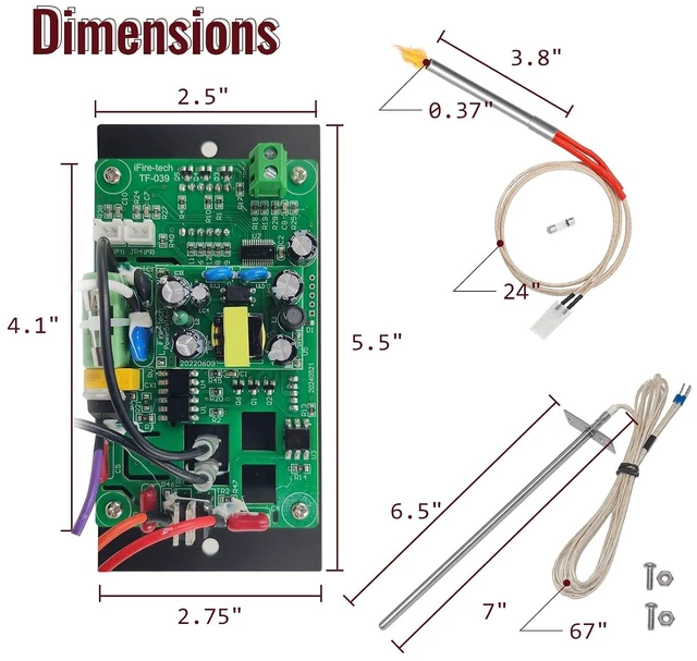 Alt view image 7 of 7 - Controller Kit for Traeger BAC236 & BAC283 (No Temp Probe Ports)