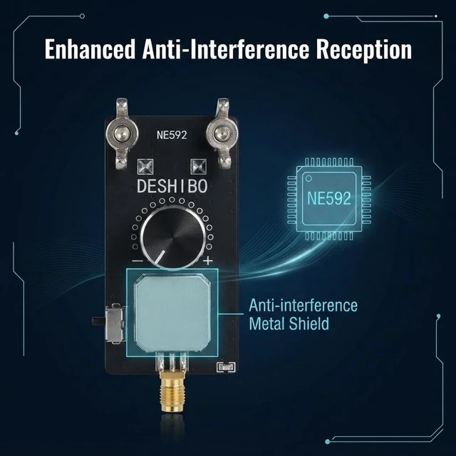 Alt view image 2 of 7 - NE592 Active Loop Shortwave Antenna with Metal Shield