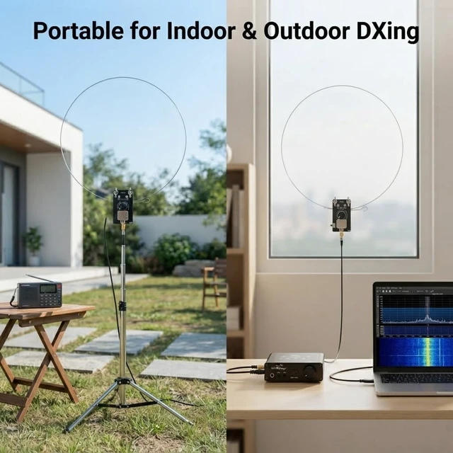 Alt view image 5 of 7 - NE592 Active Loop Shortwave Antenna with Metal Shield