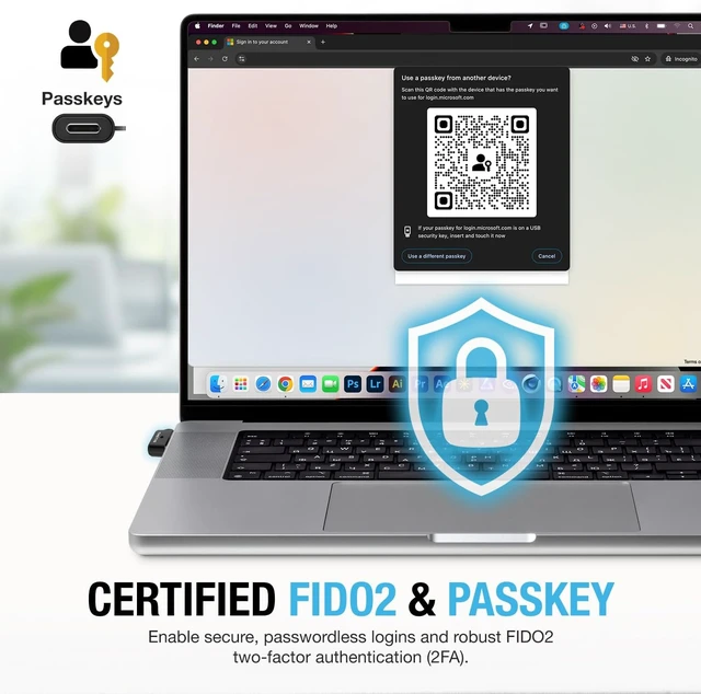 Alt view image 2 of 7 - Nano-C for Business USB-C FIDO2 Security Key L1, MFA & Passkey Access for School ERP & Employee Accounts, Coinbase/Google Workspace Compatible, 2 Pack