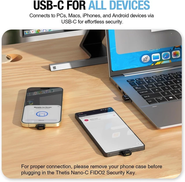 Alt view image 4 of 7 - Nano-C for Business USB-C FIDO2 Security Key L1, MFA & Passkey Access for School ERP & Employee Accounts, Coinbase/Google Workspace Compatible, 2 Pack