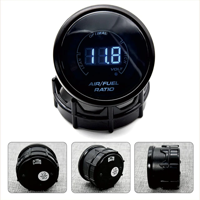 Alt view image 3 of 6 - 52mm (2-1/16") LED Digital Air/Fuel Ratio Gauge with Narrowband O2 Sensor, 12V Car Gauge