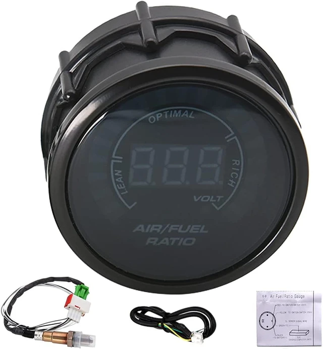 Alt view image 6 of 6 - 52mm (2-1/16") LED Digital Air/Fuel Ratio Gauge with Narrowband O2 Sensor, 12V Car Gauge