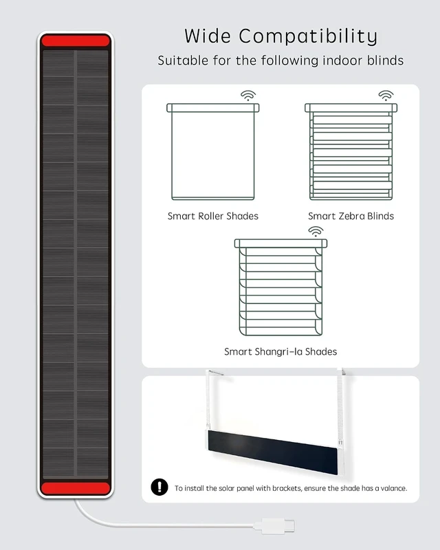 Alt view image 5 of 5 - Indoor Solar Panel for Motorized Blinds & Shades
