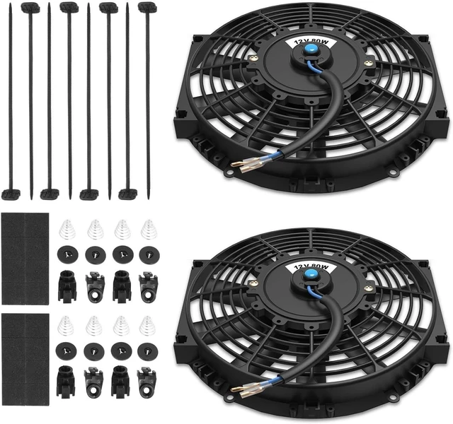 Main image of 12" Universal Electric Radiator Cooling Fan Kit, 2 Pcs (Black)