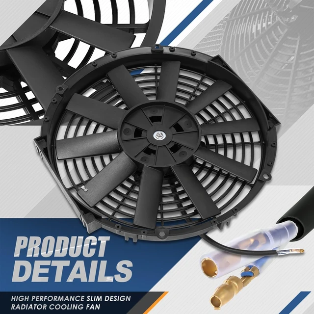Alt view image 4 of 6 - 12" Universal Electric Radiator Cooling Fan Kit, 2 Pcs (Black)