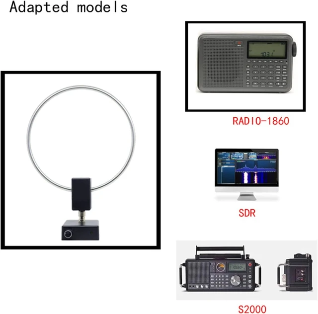 Alt view image 3 of 7 - 3-30MHz Stainless Steel Active Loop Shortwave Antenna, Short Radio Receiving Antenna