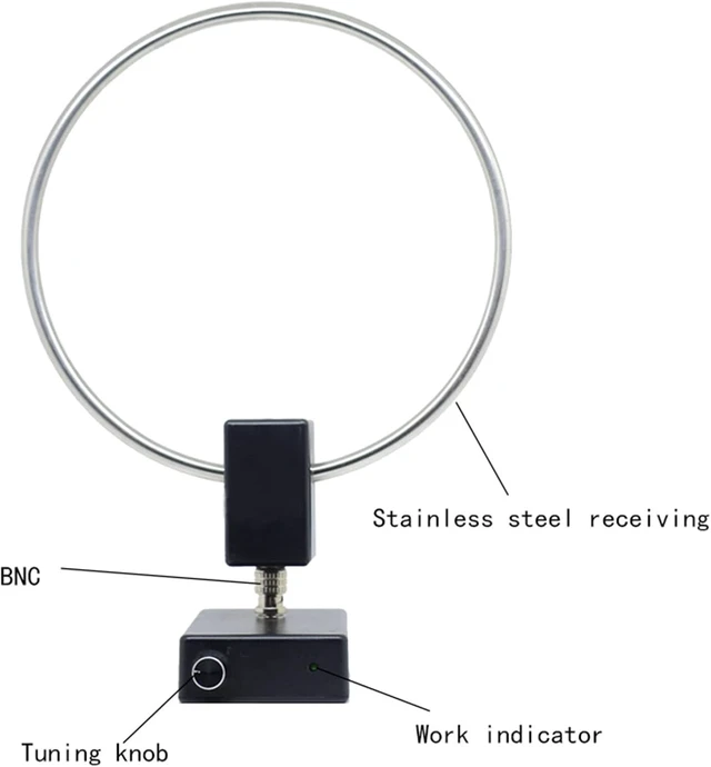 Alt view image 6 of 7 - 3-30MHz Stainless Steel Active Loop Shortwave Antenna, Short Radio Receiving Antenna