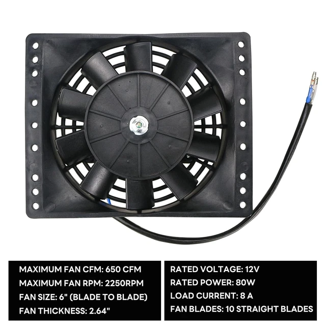 Alt view image 2 of 7 - Universal 6" Electric Radiator Cooling Fans Pull Type, Pack of 2