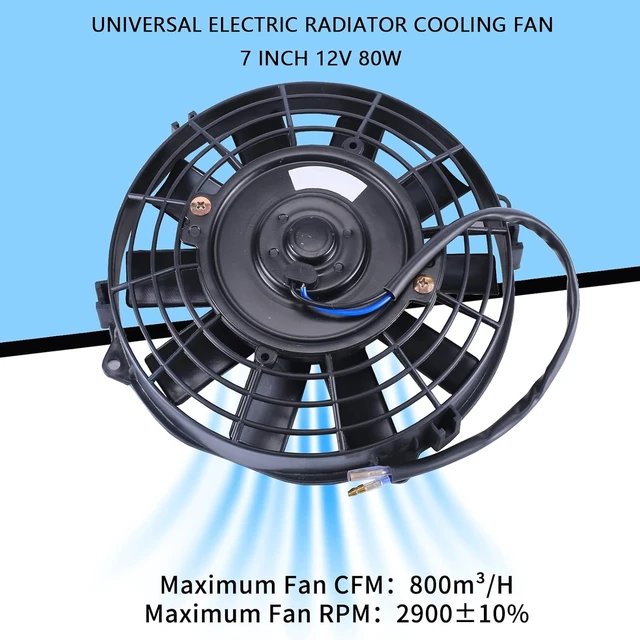 Alt view image 4 of 7 - 7-Inch Slim Push/Pull Electric Radiator Cooling Fan, Black