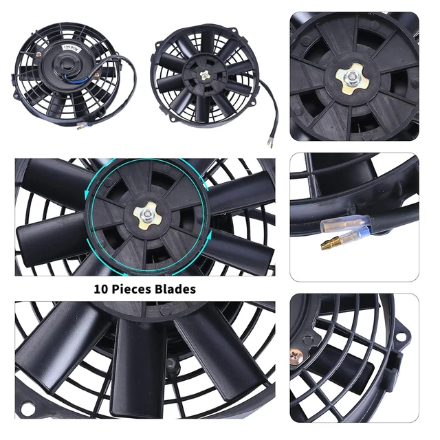 Alt view image 5 of 7 - 7-Inch Slim Push/Pull Electric Radiator Cooling Fan, Black