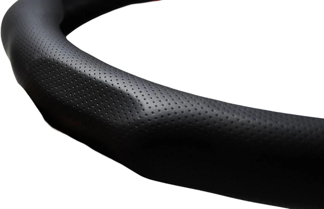 Alt view image 6 of 7 - Quick-Install Nappa Leather Steering Wheel Cover, Fits 14.515 Inch Wheels