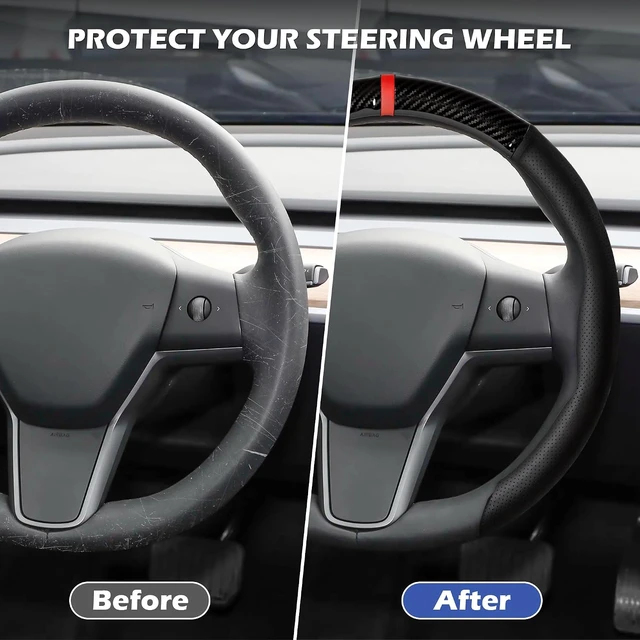 Alt view image 3 of 5 - Sporty Nappa Leather Steering Wheel Cover, 14.515 Inch