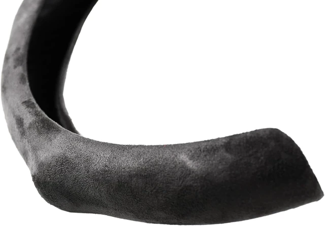 Alt view image 5 of 7 - Quick-Install Sporty Suede Leather Steering Wheel Cover with Red Top Trim, Universal Fit for 14½"15" Car/SUV/Pickup Steering Wheels