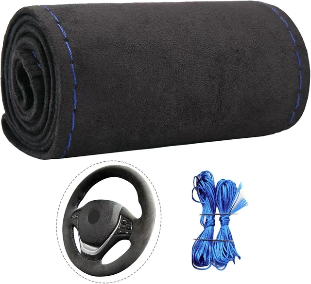 Main image of DIY Stitch-On Suede Leather Steering Wheel Wrap Kit for 1819" Wheels Superior Sweat Absorption & Non-Slip Grip, Comfortable, Durable Year-Round Upgrade