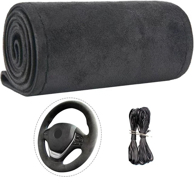 Main image of DIY Stitch-On Suede Leather Steering Wheel Wrap Kit for 1718" Wheels Superior Sweat Absorption & Non-Slip Grip, Comfortable, Durable Year-Round Upgrade