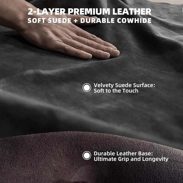 Alt view image 2 of 7 - DIY Stitch-On Suede Leather Steering Wheel Wrap Kit for 1718" Wheels Superior Sweat Absorption & Non-Slip Grip, Comfortable, Durable Year-Round Upgrade