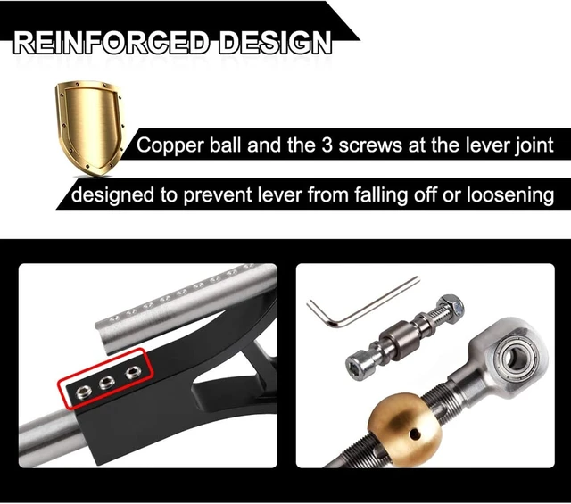 Alt view image 4 of 7 - RYANSTAR Adjustable Shifter Extender Short Shifter Compatible with Civic CRX Del Sol Acura Integra B/D Series Engine, Black