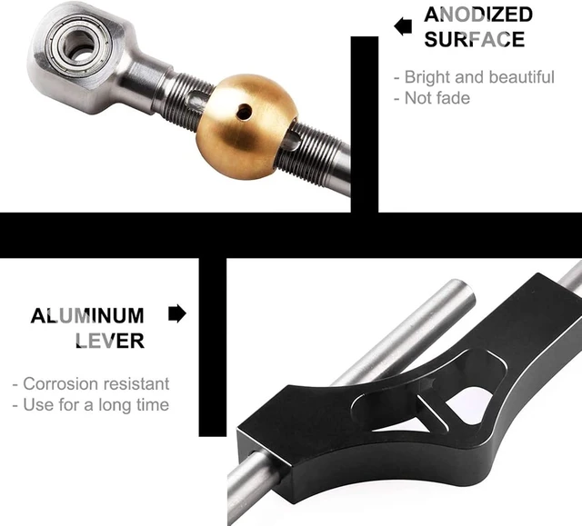 Alt view image 5 of 7 - RYANSTAR Adjustable Shifter Extender Short Shifter Compatible with Civic CRX Del Sol Acura Integra B/D Series Engine, Black