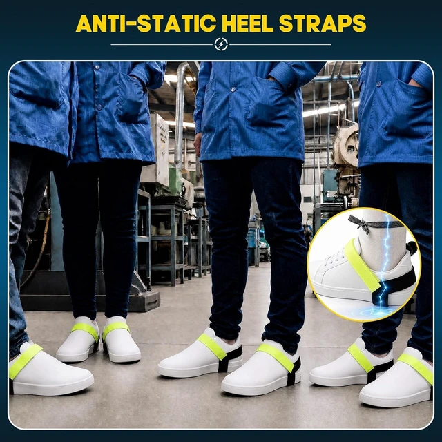 Alt view image 6 of 6 - 50 PCS ESD Heel Grounder Straps One-Size Adjustable Anti-Static Foot Straps with 1M Resistor for Grounding, Electronics Protection, Lab & Industrial Use