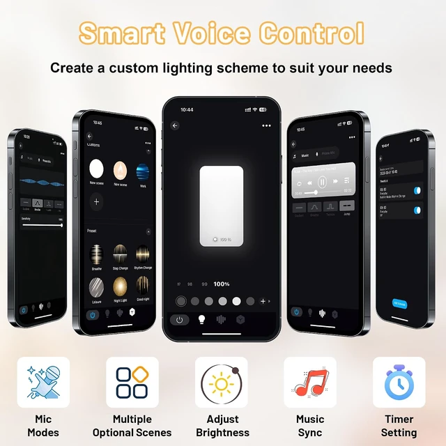 Alt view image 2 of 6 - 4 Pack 24V 36W 6000K White Flexible LED Backlight Sheets, 19.7X9.7 Inch Dimmable Backlit Panel Lights with Alexa & APP Remote Control for Translucent Stone/Marble/Onyx/Quartz Countertop
