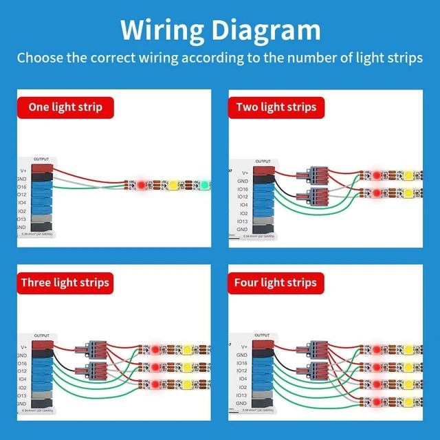 Alt view image 3 of 7 - ESP32 WLED LED Strip Controller Ethernet, Music/Sound Reactive, UART, Energy-Save Relay 20A Pluggable Fuse, 4-Channel DIY Dynamic for WS2811 Digital Addressable RGB IC Strip Lights