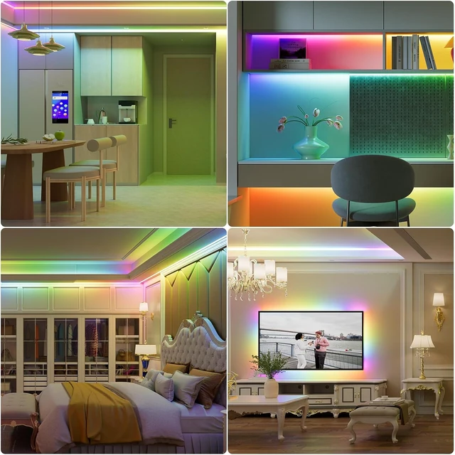 Alt view image 6 of 7 - SP608E SPI Pixel LED Controller with 8 Signal Outputs Works with RGB Smart IC COB LED Strips, Built-in Mic/AUX Music Bluetooth, APP/Remote/Trigger Control for WS2811 Pixel Strip Lights