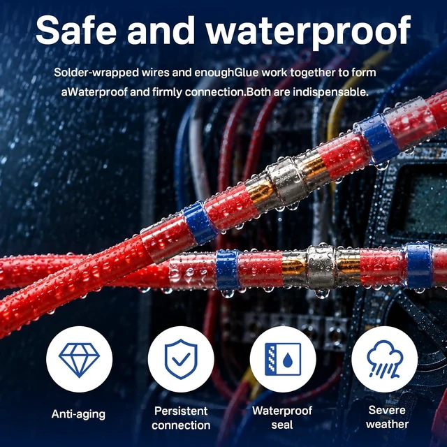 Alt view image 3 of 7 - Tinribp 920 PCS Solder Seal Wire Connectors Self-Soldering Heat Shrink Waterproof Butt Connectors Kit for Automotive & Marine Wiring Repair, 2610 AWG