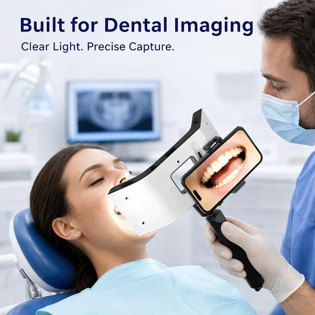 Alt view image 2 of 7 - 360° LED Ring Fill Light for Dental Photography Universal Clip Mount