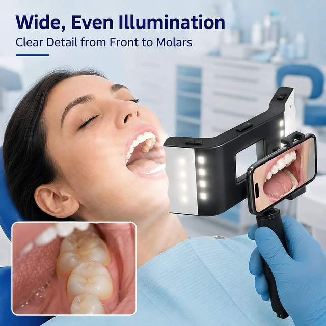 Alt view image 4 of 7 - 360° LED Ring Fill Light for Dental Photography Universal Clip Mount