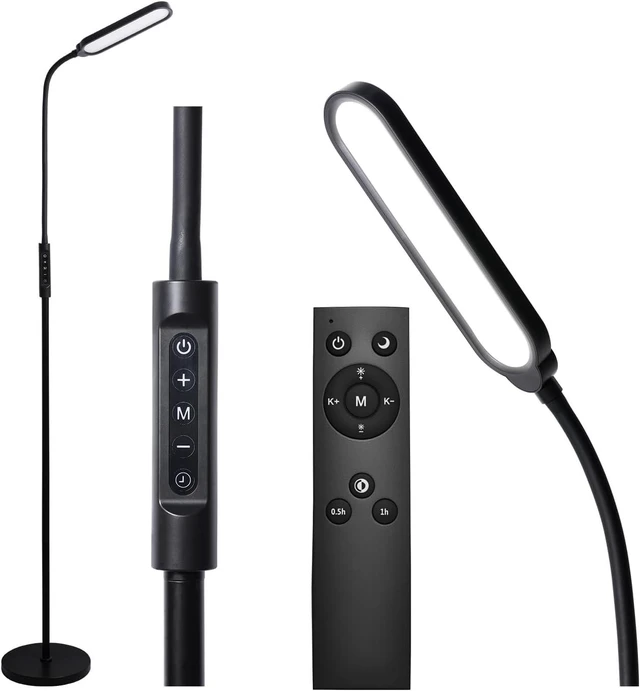 Main image of CRI95+ 18W 3000LM Floor Lamp for Living Room 3 Color Temps, Gooseneck Adjustable Dimmable Standing Lamp with Remote & Touch Control for Bedroom, Office, Tattoo Light