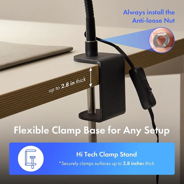 Alt view image 3 of 6 - LED Work Light with Magnifying Glass & Clamp Base