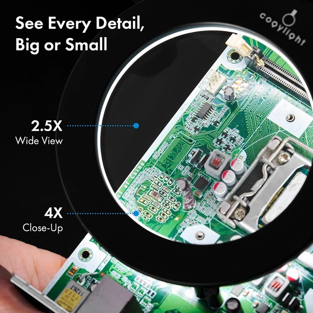 Alt view image 4 of 6 - LED Work Light with Magnifying Glass & Clamp Base