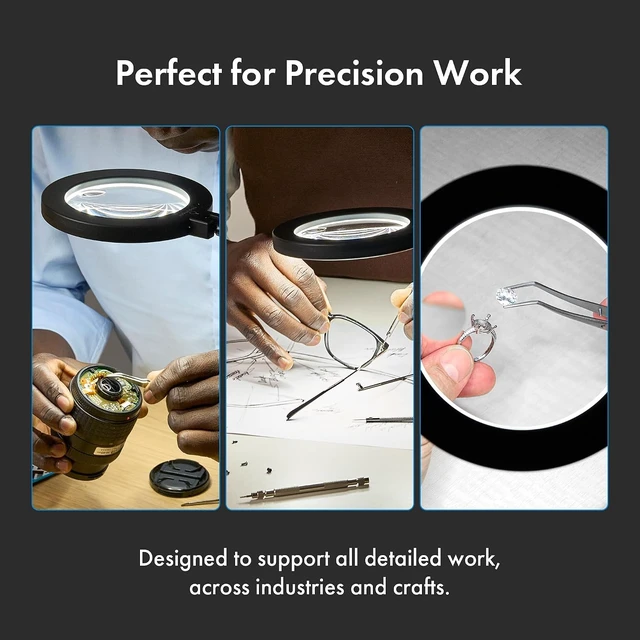 Alt view image 5 of 6 - LED Work Light with Magnifying Glass & Clamp Base