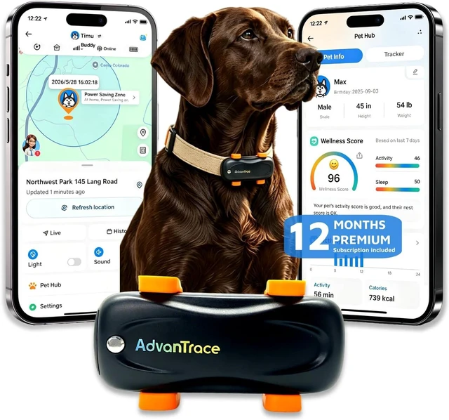 Main image of Waterproof Dog GPS Tracker with Virtual Fence & AI Health Monitor (with 12M Subscription)