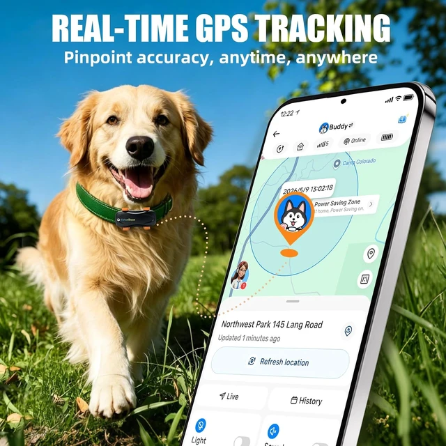 Alt view image 2 of 7 - Waterproof Dog GPS Tracker with Virtual Fence & AI Health Monitor (with 12M Subscription)