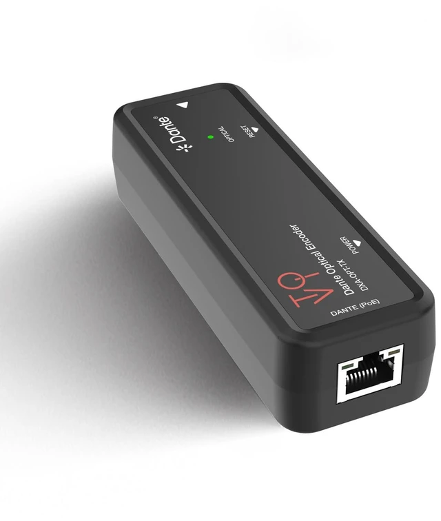 Main image of ToVi Dante 2-Channel TOSLINK Optical Network Encoder AES67, PoE or USB-C Powered (DXA-Opt-TX)
