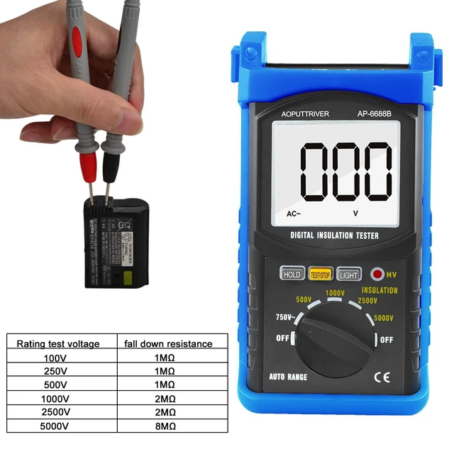 Alt view image 4 of 7 - 200G Electrical Megohmmeter 5000V Testing Voltage Megaohm Meter