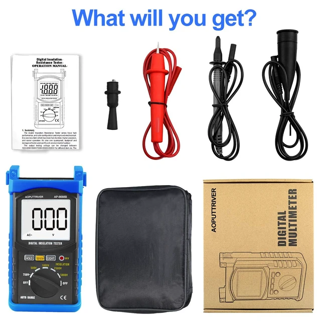 Alt view image 7 of 7 - 200G Electrical Megohmmeter 5000V Testing Voltage Megaohm Meter