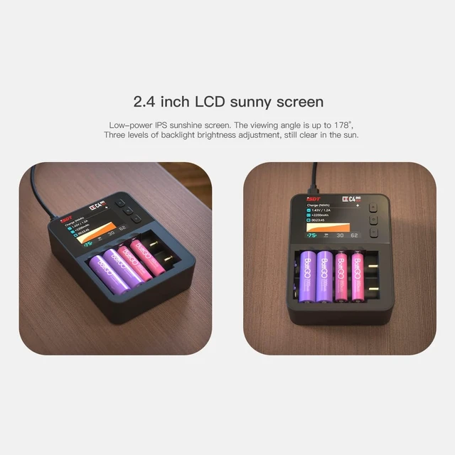 Alt view image 5 of 7 - C4 EVO Smart Battery Charger Tester for AA, AAA & 18650 Ni-MH/Zn Li-Ion