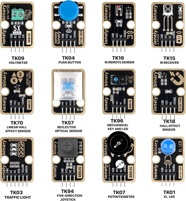 Alt view image 6 of 7 - 46-in-1 Sensor Kit for ESP32, Raspberry Pi Pico & STM32