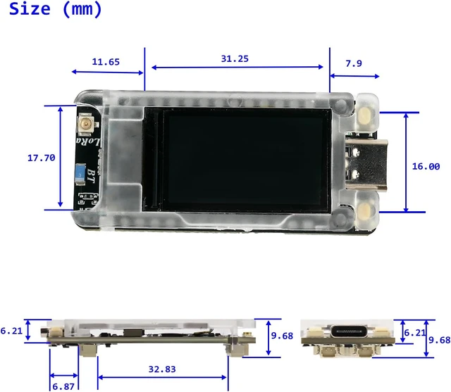Alt view image 6 of 6 - Mesh Node T114 Low-Power nRF52840 SX1262 LoRa Development Board with 1.14" TFT-LCD Display, Compatible with Meshtastic/LoRaWAN