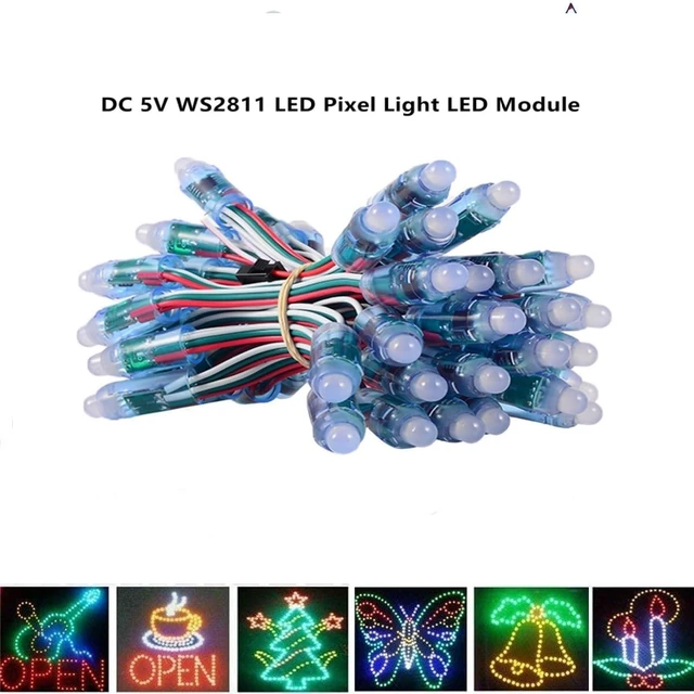 Alt view image 2 of 7 - 500 PCS DC5V WS2811 12mm Diffused Digital RGB LED Pixel Lights Individually Addressable Round Module, IP68 Waterproof