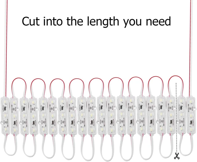 Alt view image 2 of 7 - 100 PCS Waterproof Super-Bright White LED Module Strip Lights, 53FT DC12V 3-LED Module for Letter/Advertising Signs with Tape Adhesive Back