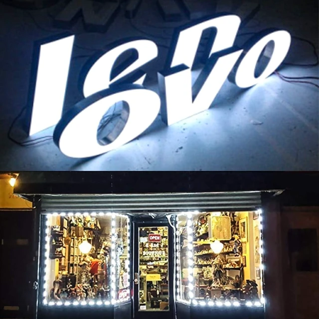 Alt view image 5 of 7 - 100 PCS Waterproof Super-Bright White LED Module Strip Lights, 53FT DC12V 3-LED Module for Letter/Advertising Signs with Tape Adhesive Back