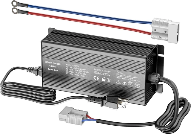 Main image of 14.6V 30A LiFePO4 Battery Charger AC-DC Smart Charger with Anderson Connector & LED Indicator for 12V/12.8V Deep-Cycle Batteries of Car, Truck, Boat & RV