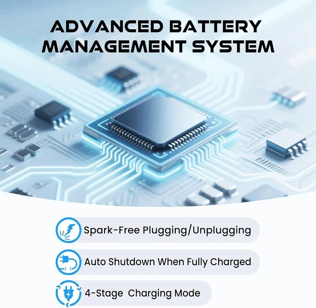 Alt view image 6 of 7 - 14.6V 30A LiFePO4 Battery Charger AC-DC Smart Charger with Anderson Connector & LED Indicator for 12V/12.8V Deep-Cycle Batteries of Car, Truck, Boat & RV